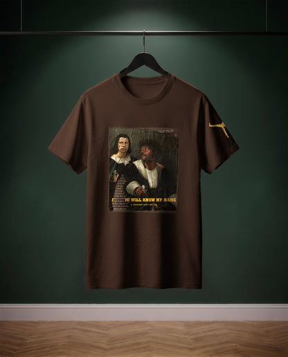 And You will know my Name — t-shirt colore Cioccolato, davanti