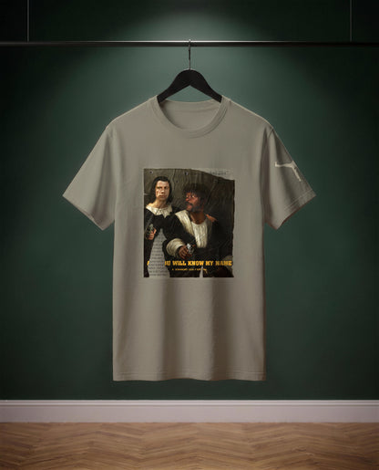 And You will know my Name — t-shirt colore Kaki, davanti