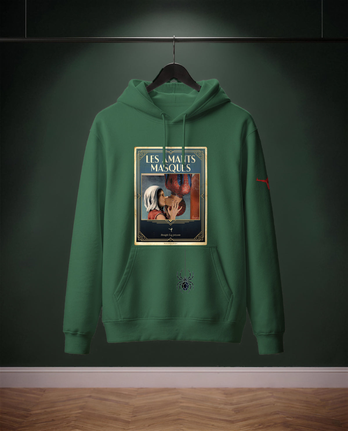Les Amants Masqués — felpa colore Verde bottiglia, davanti
