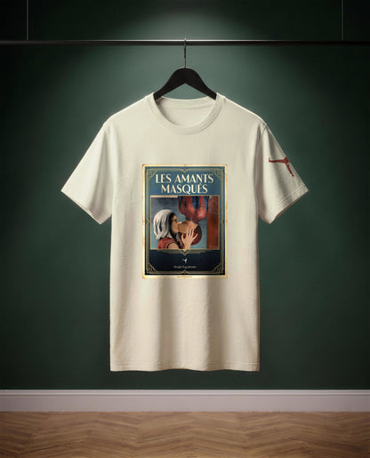 Les Amants Masqués — t-shirt colore Crema, davanti