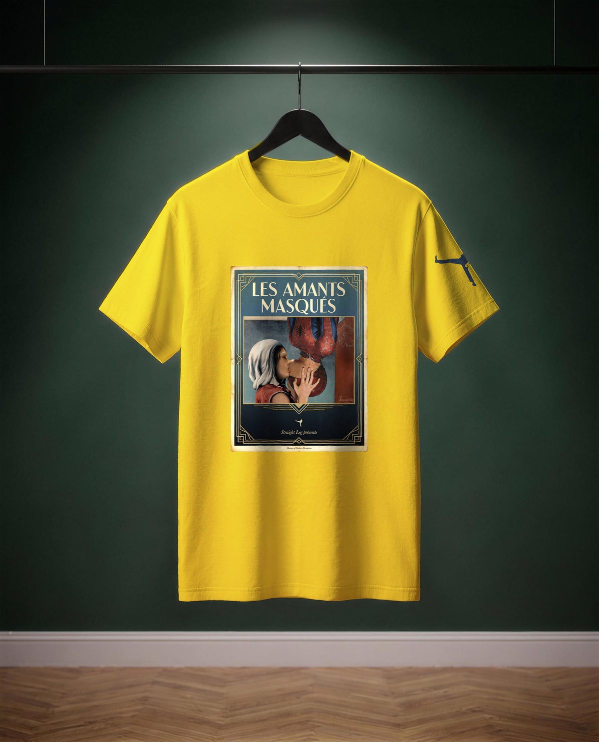 Les Amants Masqués — t-shirt colore Giallo oro, davanti
