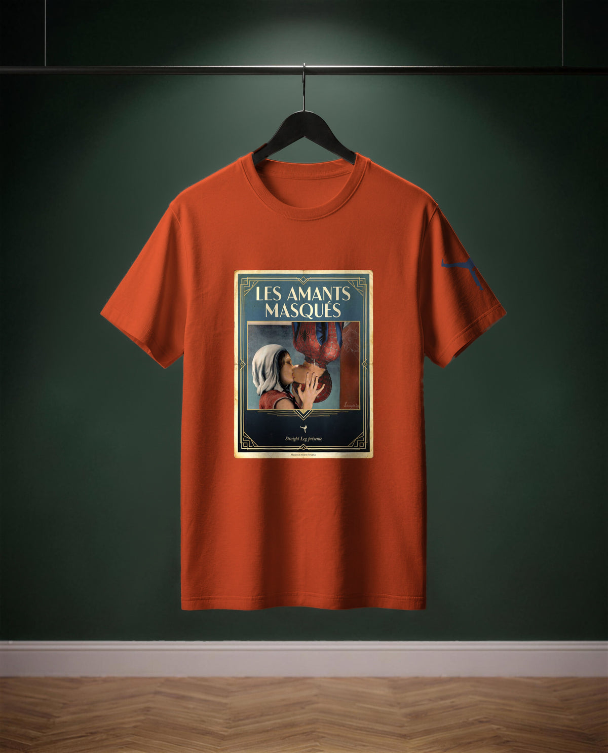 Les Amants Masqués — t-shirt colore Terracotta, davanti