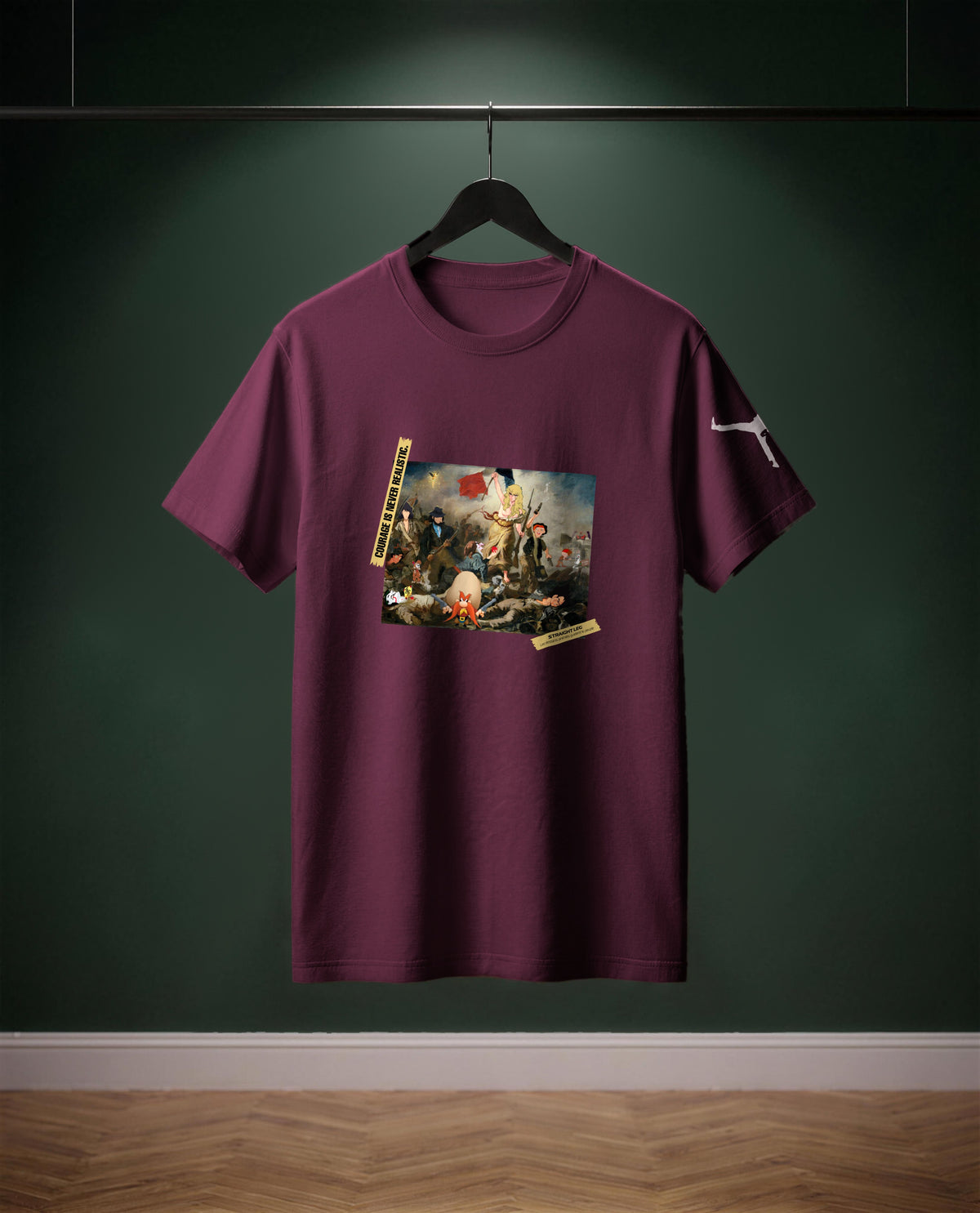 Les Dessins Animés guident le Peuple — t-shirt colore Bourdeaux, davanti
