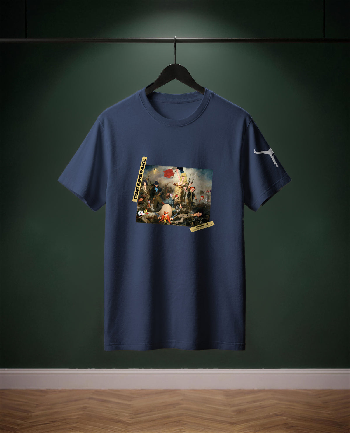Les Dessins Animés guident le Peuple — t-shirt colore Denim, davanti