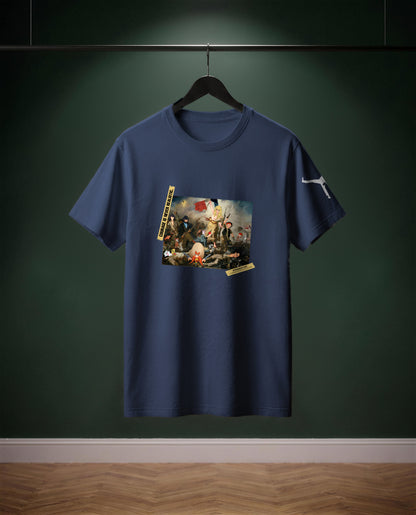 Les Dessins Animés guident le Peuple — t-shirt colore Denim, davanti