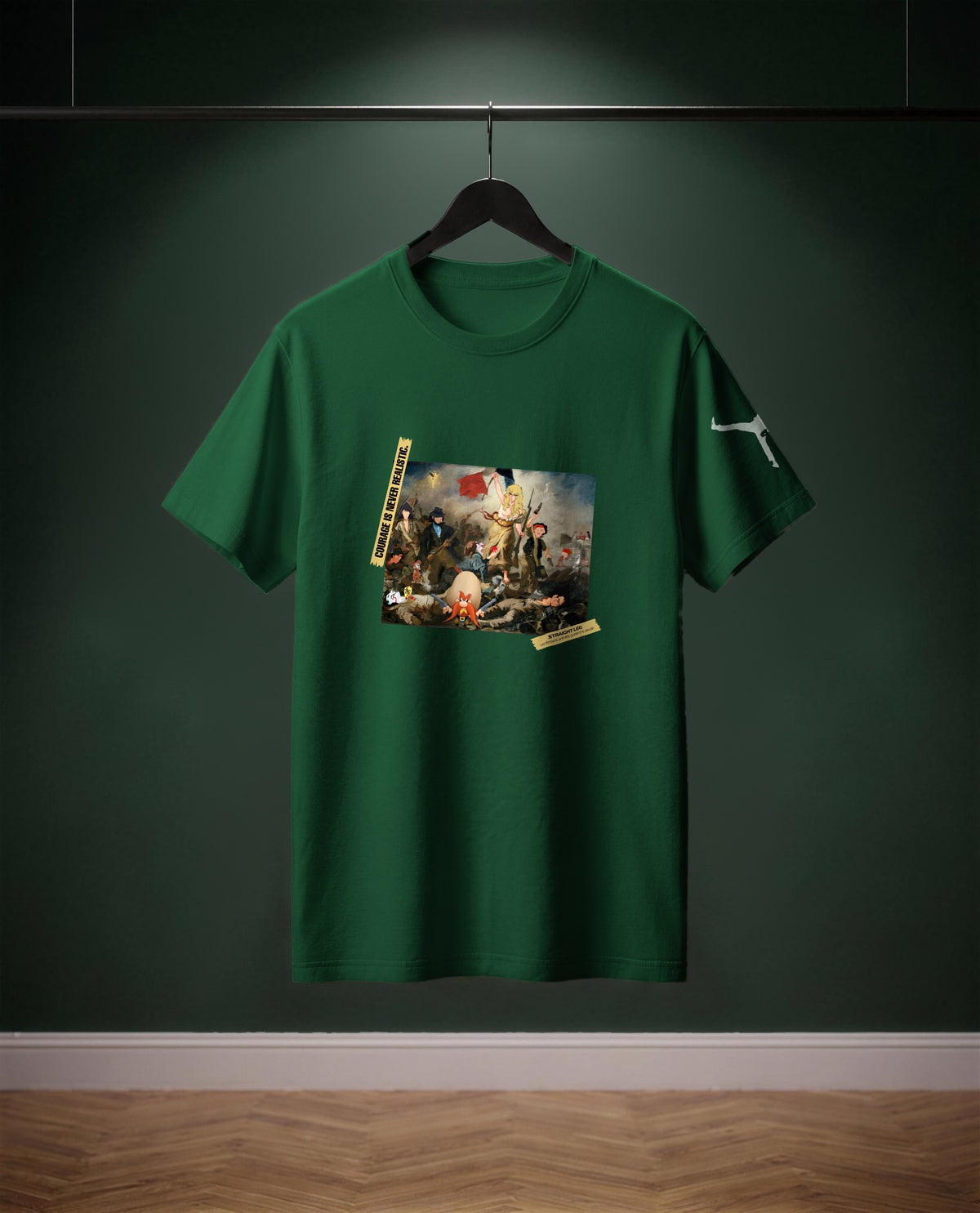 Les Dessins Animés guident le Peuple — t-shirt colore Verde bottiglia, davanti