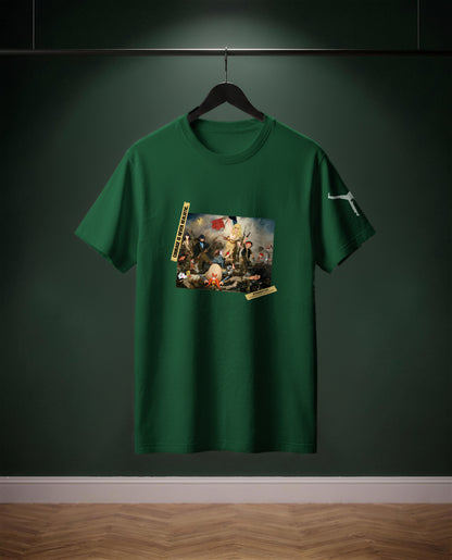 Les Dessins Animés guident le Peuple — t-shirt colore Verde bottiglia, davanti