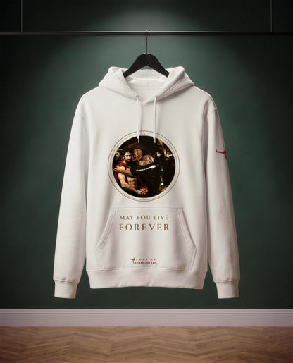 May You live Forever — felpa colore Off-White, davanti