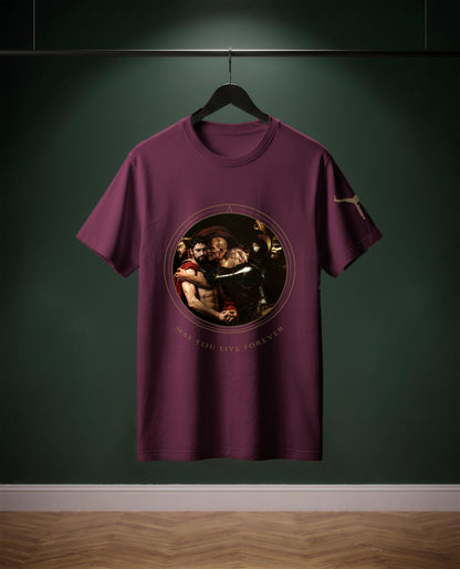 May You live Forever — t-shirt colore Bourdeaux, davanti