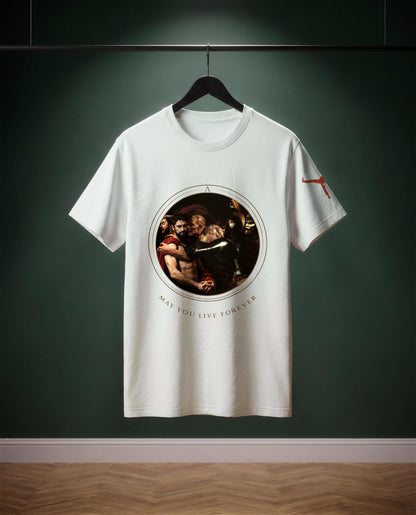 May You live Forever — t-shirt colore Off-white, davanti