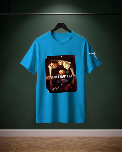 Put on a Happy Face — t-shirt colore Acqua, davanti