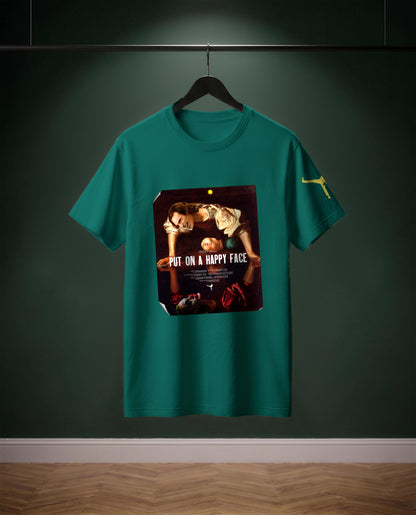 Put on a Happy Face — t-shirt colore Verde smeraldo, davanti