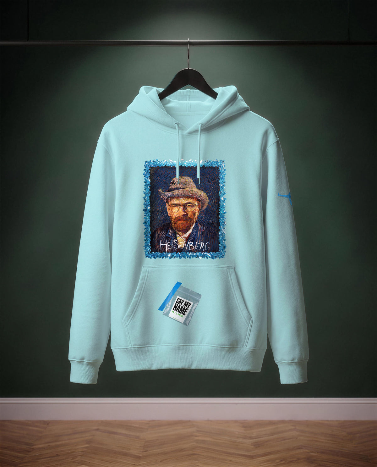 Say My Name — felpa colore Blu Piscina, davanti