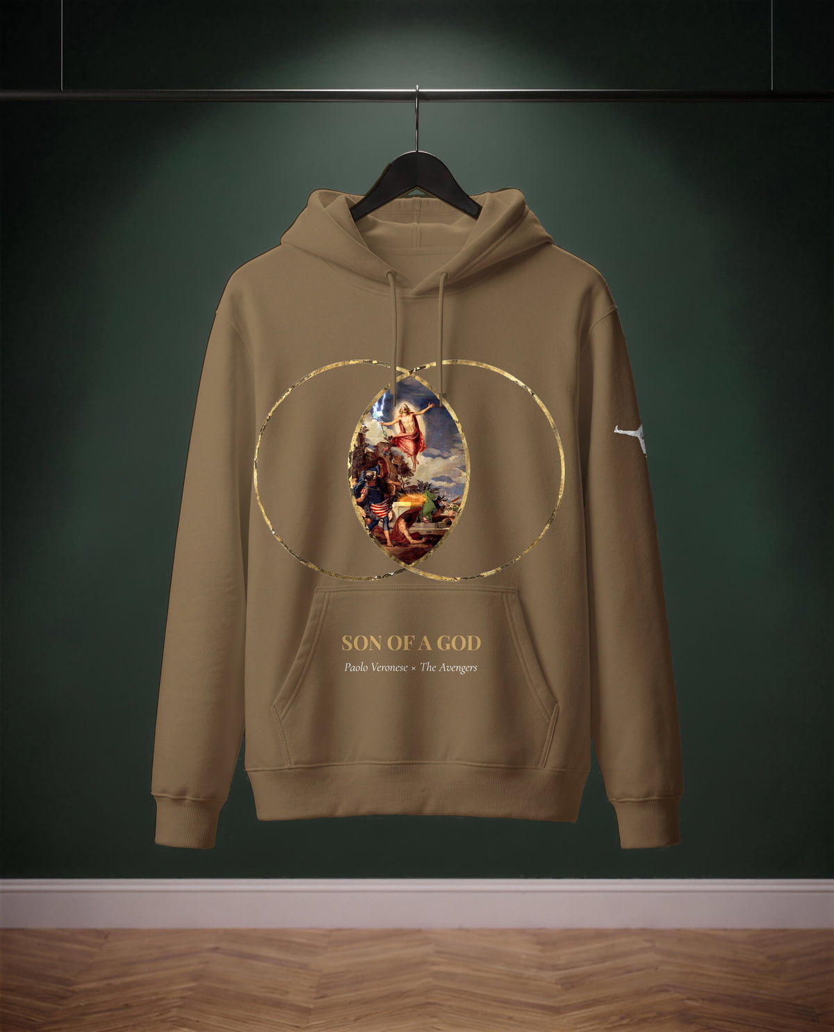 Son of a God — felpa colore Army, davanti