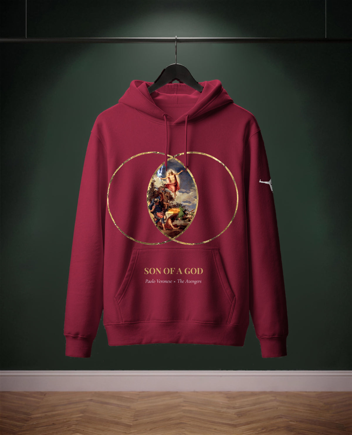 Son of a God — felpa colore Bourdeaux, davanti