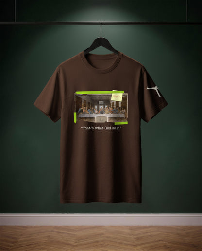 That's what God said — t-shirt colore Cioccolato, davanti