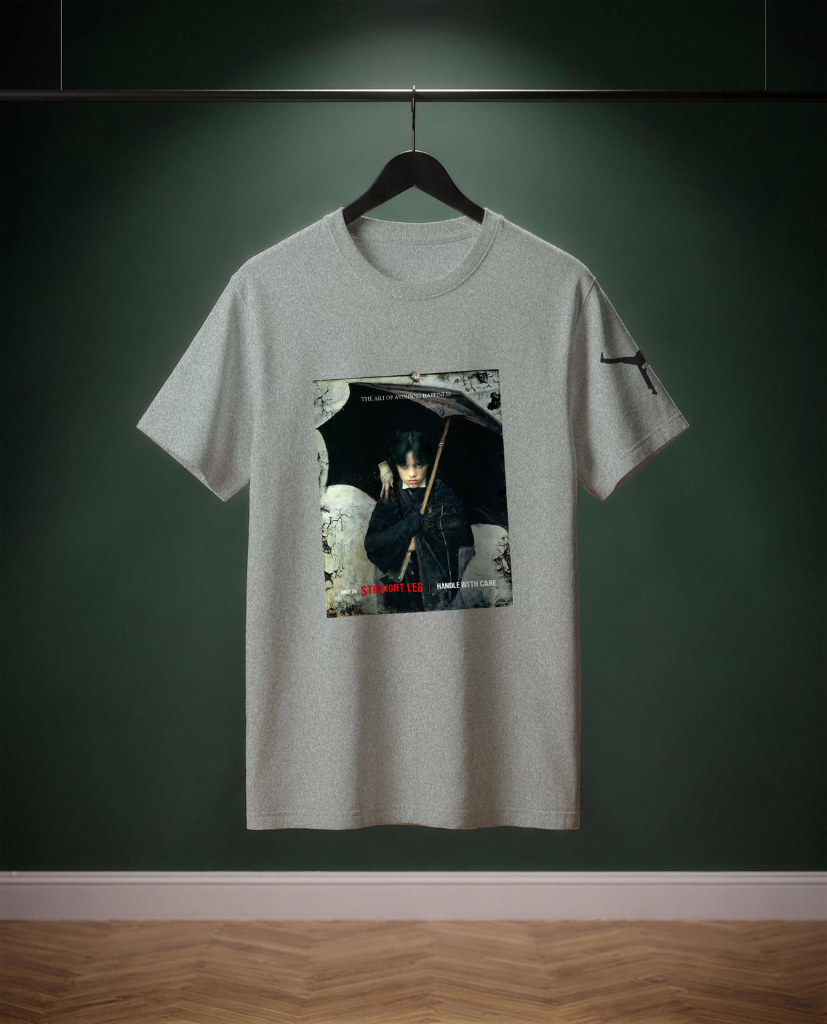 The Art of avoiding Happiness — t-shirt colore Grigio medio melange, davanti