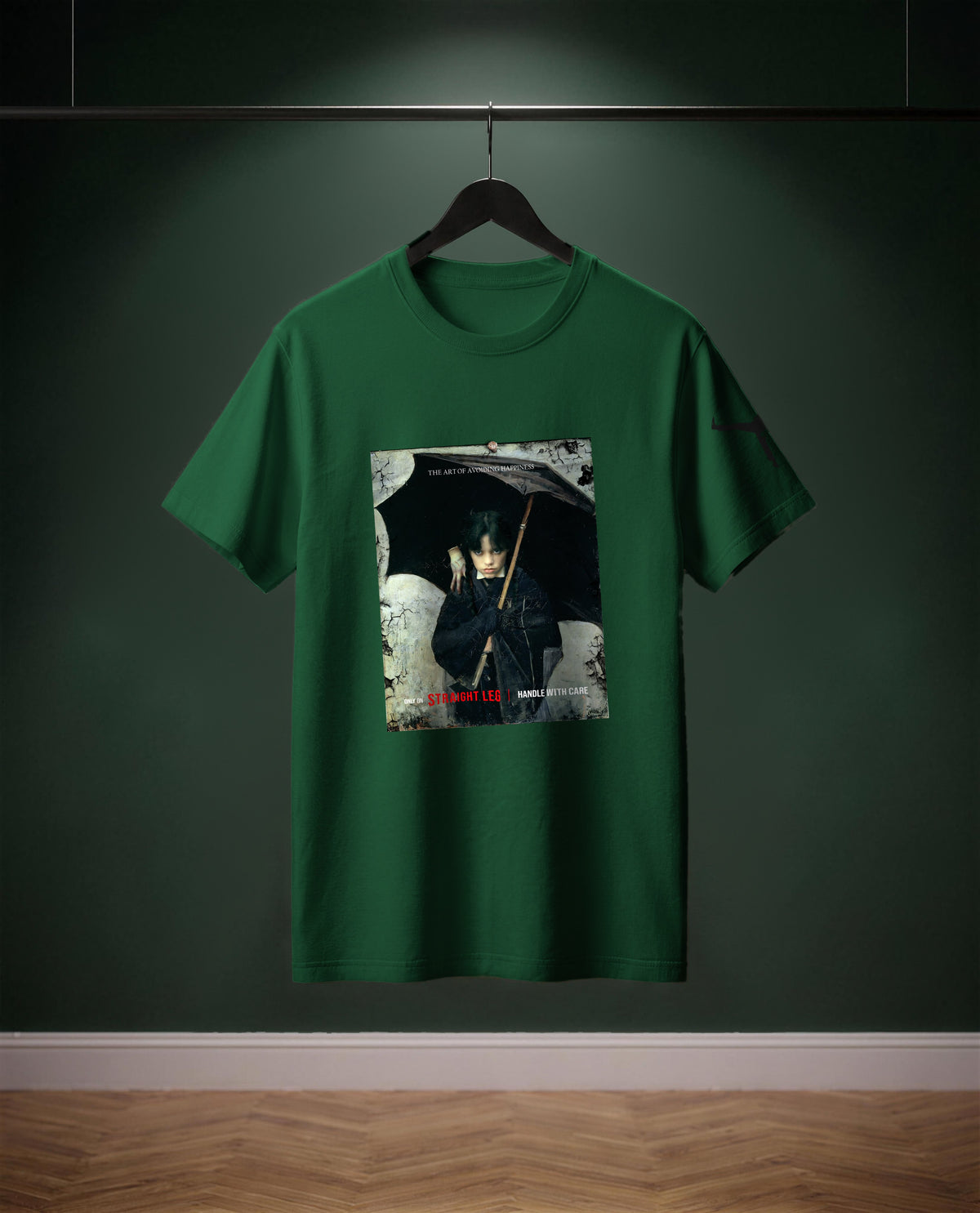 The Art of avoiding Happiness — t-shirt colore Verde bottiglia, davanti