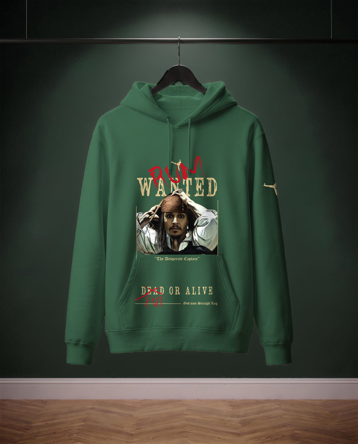The Desperate Pirate — felpa colore Verde bottiglia, davanti