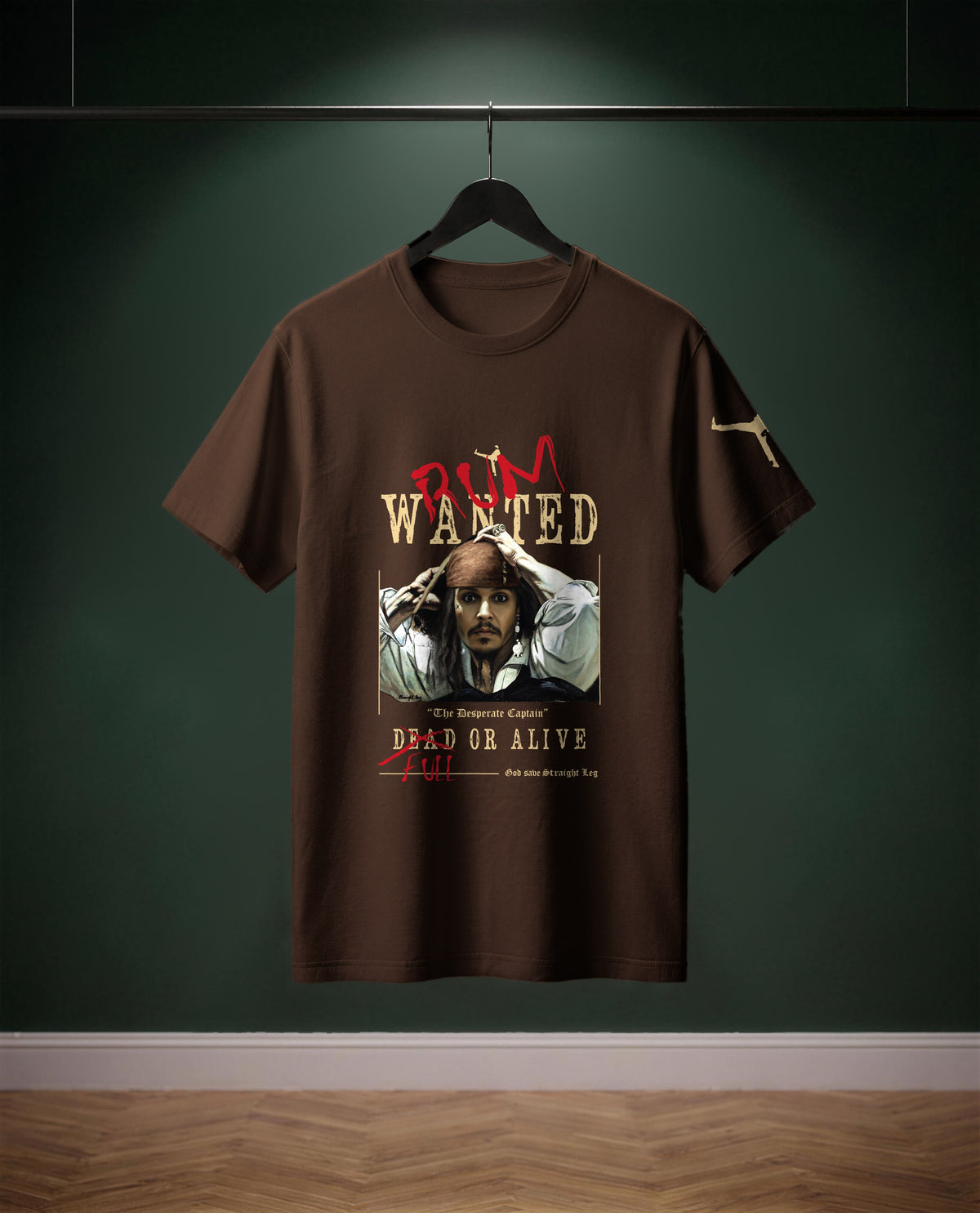 The Desperate Pirate — t-shirt colore Cioccolato, davanti