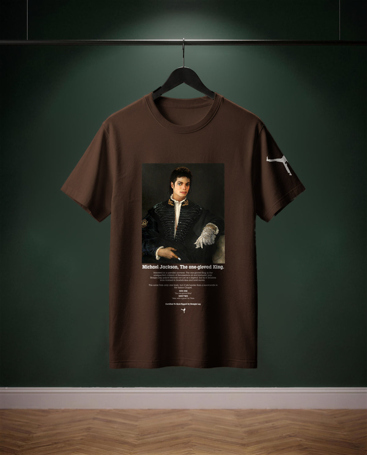 The One-Gloved King — t-shirt colore Cioccolato, davanti
